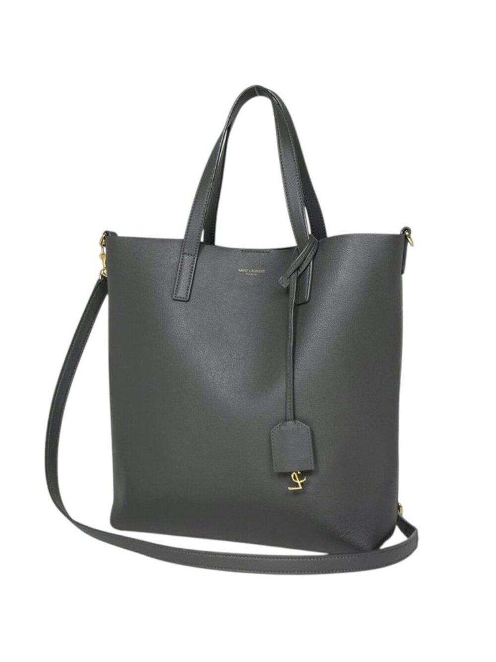 Saint Laurent Handbag 2-Way Leather Gray